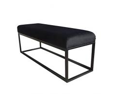 Damiware Couchy | Banc Design pour Salle à Manger, la Cuisine ou Le Couloir, Banquette dEntrée | Longueur 121 cm | Velours et Pieds en métal (Noir)