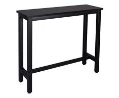 WOLTU BT17sz Table de Bar 120x40x100cm Table Bistrot Table à Manger, Structure en métal et Plateau en MDF Robuste,Noir
