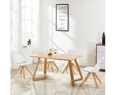 Designetsamaison Table à Manger rectangulaire scandinave Bois - Trevi