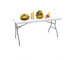 Sotech - Table Pliante, Table en Plastique Robuste, Table Pliante Transportable, Traiteur Pliante Table, Matériau: HDPE, Charge Maximale: 100 kg,180 x 76 cm, Blanc