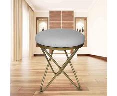 ＣＨＵ Ｎ１ Vanity Dressing, Maquillage Ronde en Fer forgé Tabouret Chaise rembourré Siège Repose-Pieds Banquette 35 × 45 cm (à Long × élevé) 121 (Size : White)