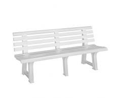 Casaria Banc de Jardin Orchidea Blanc 3 Personnes Banc en Plastique 145x49x74 cm Parc Jardin terrasse extérieur