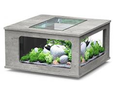 Aquarium table LED 100X100 cm béton ciré