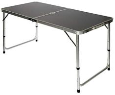 AMANKA Table de Camping Pique-Nique Pliable réglable en Hauteur 120x60x70cm en Aluminium Pliant Format Mallette Gris Foncé