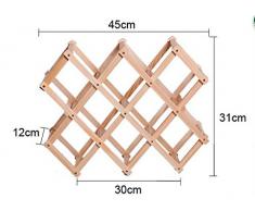 niceeshop(TM) Créative Pliable Porte Bouteilles de Vin en Bois (Couleur Bois Grume)