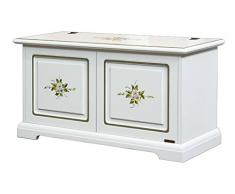 Coffre banc de rangement décoré en bois