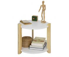 SoBuy® FBT63-WN Table dAppoint Table Café Table Basse Ronde Guéridon – 2 Plateaux 3 Pieds