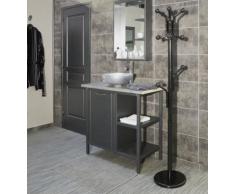 Porte manteaux perroquet sur pied design 10 têtes pour entrée ou vestiaire en métal laqué noir, STANDAR