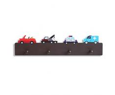 Patère Murale Enfant Crochet Mural Adorable HB.YE Porte Manteau Chapeau pour Chambre de Fille Garçon 4 Crochet - Transport B(50x12cm)