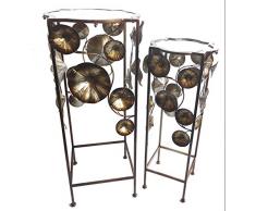 REVIMPORT 04/1221 Set 2 sellettes Gamme cuivre, Métal, 34 x 34 x 78 cm
