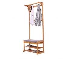 GLJJQMY Porte-Manteau Minimaliste Moderne Chambre à Coucher en Bois Massif Rangement Multifonctionnel siège siège de Chaussure Banc 175x40x70cm Étagère Murale
