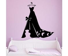 Dames robe de soirée papier peint décoration de la maison stickers muraux chambre penderie murale 58x63cm