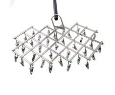 LIXIAQ1 Multi-Pince en Acier Inoxydable Airer Rack Pliable Vêtements Cintre sous-Vêtements Chaussette Sèche-Sèche Rack Serviette Clip,Style 5,45 * 45 cm