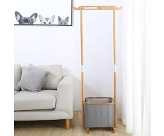 Cintres porte-manteaux Portemanteau debout haute 167CM en bambou amovible couleur originale Hall Arbres entrée manteau Stand vêtements Rack vêtements bonnet écharpe parapluie rack de stockage multifon