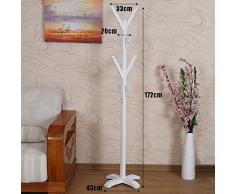LXLA- Branche arbre porte-manteau Râteau cintre Ranger cintre-debout vêtements Stand amovible en bois massif étagère blanc chambre étude salon 172 × 43cm