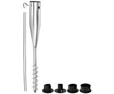 com-four® Porte-Parasol en métal Massif, Pointe perforée, Base à Visser ou à sceller dans Le Sol (01 pièce - Porte-Parapluie)