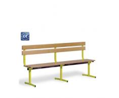 Esclaves Sport ? Banc vestiaire avec dossier hêtre MT 1