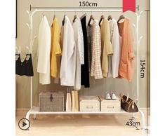 lililili Vêtements Vêtements Rack Heavy Duty qualité Commerciale Stand étendoir avec Tige Supérieure et inférieure clayette de Stockage pour Les Boîtes de Chaussures Bottes-B 59''Lx17''Wx60''H