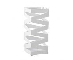 WEIZI Porte-parapluies Porte-parapluies Support métallique Libre pour Cannes bâtons de Marche avec égouttoir 4 Crochets (Couleur: Blanc)