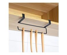 TOPFAY Cuisine Moderne Rangement en métal Cabinet Over Serviette Bar Heavy Duty Organisateur Rack pour vêtements Serviettes Noir 1pc