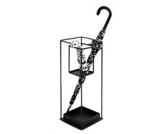 Porte Parapluies en Métal Carrée, Rangement de Parapluie et 1 Plateau Design Moderne - pour Entrée de Maison Bureau Hôtel Magasin