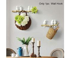 nakw88 Support Mural Rangement Cintre Porte Manteau avec Crochets Oiseaux sur Arbre Branche Figurine pour Manteaux, Chapeaux, Clés, Serviettes, Sac à Main Maison Décoration