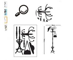 Hanjiming 3D Visual Illusion Cintre Portemanteau Vêtements Rack Stickers Muraux Pour Salon Chambre Stickers Fonds D'Écran Décor À La Maison 140X50 Cm