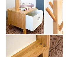 GLJJQMY Porte-Manteau Suspendu Multifonctionnel avec Banc À Chaussures Cintre De Chevet avec Tiroir, Armoire À Chaussures Chambre, Diamètre De La Base 35cm X Hauteur 177cm Étagère Murale