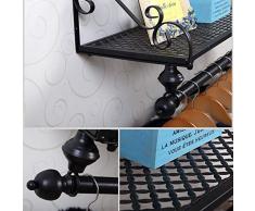 O&YQ Rack de Stockage Porte-Manteau en Fer Vêtement Vêtement Rack Fixé Au Mur Porte-Vêtements Simple Rail de Rangement Et Étagère Flottante Convient pour Le Couloir Chambre à Coucher Salle de Bains