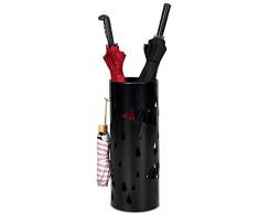 COSTWAY Porte-Parapluie en Métal Rond avec 2 Crochets 19 x 19 x 50 cm (Noir)