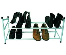 MSV 222 Etagère Chaussures 6 à 12 Paires Métal Argent 62 x 36 x 22 cm