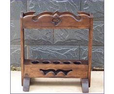 WAYERTY Indoor Bois Seau à Parapluie, Position Libre Porte Parapluies Office Vertical Stockage Plateau Accueil Décor Meubles Antique Support Parapluies-Brun 35x20x39cm(14x8x15inch)