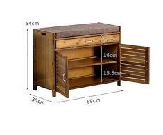 Étagère à chaussures avec étagère à chaussures à tiroirs Banc à chaussures Meuble à chaussures en bois massif Banc de chaussures simple et moderne Casiers multifonctions Etagère à chaussures