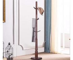GAOLIHUA Simple moderne porte-manteau plancher solide bois cintre chambre chambre bureau vêtements rack disque couleur noyer plancher cintre Portemanteaux
