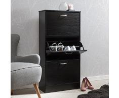 Laura James Meuble à Chaussures Chaussures Organisateur 3 tiroirs de Rangement en Bois Rack