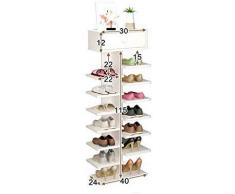 YLCJ Étagères de Rangement pour Chaussures en Bois Massif à 5 Niveaux avec tiroirs, Chaussures, Organisateur, étagères pour Chaussures, Debout (Couleur: C)
