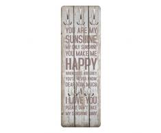 Garde robe - Top Shabby Slogans Porte-manteau mural, portemanteau, vestiaire, mural, porte manteaux design, Dimension: 139cm x 46cm; Motif: ensoleillement