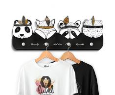 Patère luvel - Avec 4 crochets - Pour enfant - Dimensions denviron40 x 15 x 1 cm.