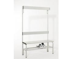 Banc de vestiaire Sypro Wolf® pour espaces mouillés avec dossier