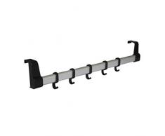 Penderie murale porte-manteaux barre porte-serviettes crochet de porte avec 5 crochets - 56cm