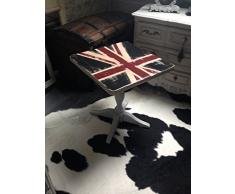 Guéridon motif Union Jack en chêne massif