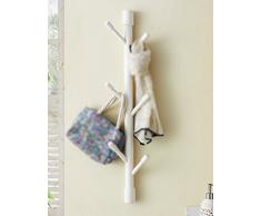 Qiangzi Mur Cintre Vêtements Rack Manteau Rack Étagères Murales Salon Chambre Entrée En Bois Massif Simple 78cm ( Couleur : Blanc laiteux )