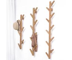 Porte-manteau mural Forme d'arbre Porche d'entrée Porche décoratif-Bois massif (taille : 21.5x7x98cm)