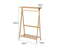 Armoire Manteau en bois Racks Cintres Landing Chambre Vêtements Étagères Rack de stockage (Couleur : A, taille : 90cm)