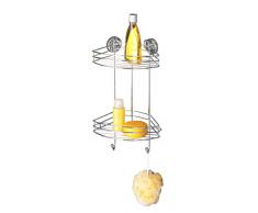 Wenko 20885100 Vacuum-Loc Etagère dAngle 2 Niveaux Dimensions 24 x 15 x 42 cm