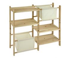 Multipurpose étagères en bois avec 4 étagères et 2 tiroirs - idéal comme une étagère étagère à chaussures ou salle de bains!