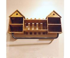 MU Cintres en Bois, cintres de Mur, Bois Massif + Fer rétro présentoir de Magasin de vêtements Cintres muraux Suspendus Postive vêtements Racks étagères murales Rack 90 cm m Porte de Mur Porte mantea