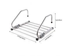 Grilles de séchage en acier inoxydable pliable à l'extérieur de la fenêtre refroidisseur Racks étagères de séchage terrasse soleil chaussures vêtements d'intérieur chaussures vêtements Rack taille (44-82) * 38,5 * 24 cm