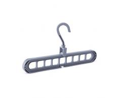 Naliovker Multi-Port Cintre de Vêtements de Cercle de Soutien Rack de Séchage de Vêtements Multifonction Cintres en Plastique Racks de Stockage Gris