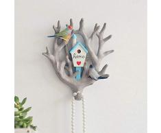 Crochet à vêtements créatif Dessin animé Perroquet Animal Crochet Mural décoration Murale américaine résine Artisanat-Gris